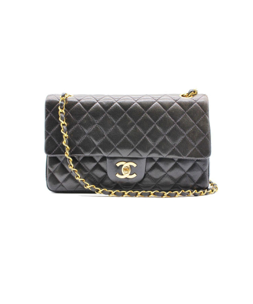 CHANEL（シャネル）CHANEL (シャネル) ダブルフラップチェーンショルダーバッグ/ヴィンテージ ブラック マトラッセ ■の古着・服飾アイテム