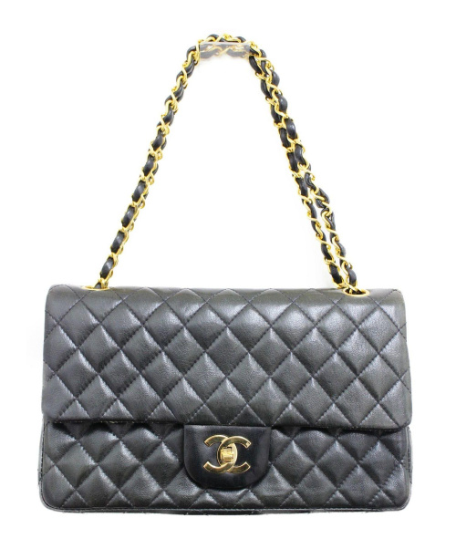 CHANEL（シャネル）CHANEL (シャネル) ダブルフラップチェーンショルダーバッグ/ヴィンテージ ブラック マトラッセ ■の古着・服飾アイテム