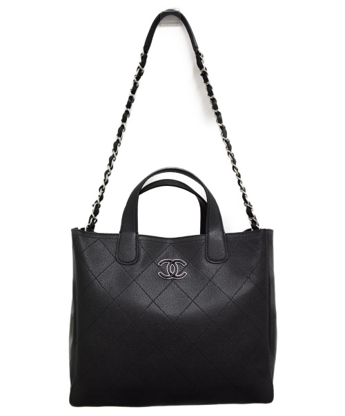 CHANEL（シャネル）CHANEL (シャネル) ラージショッピングバッグ ブラック サイズ:- マトラッセ ラージショッピングバッグ キャビアスキン 26944712の古着・服飾アイテム