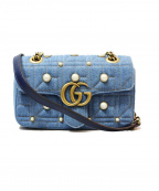 GUCCIグッチ）の古着「GGマーモント/ショルダーバッグ」｜スカイブルー