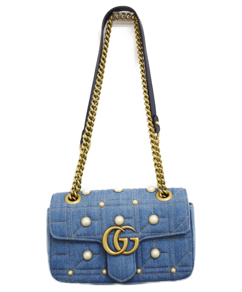 GUCCI（グッチ）GUCCI (グッチ) GGマーモント/ショルダーバッグ GGマーモント 446744 520981 デニム ■の古着・服飾アイテム