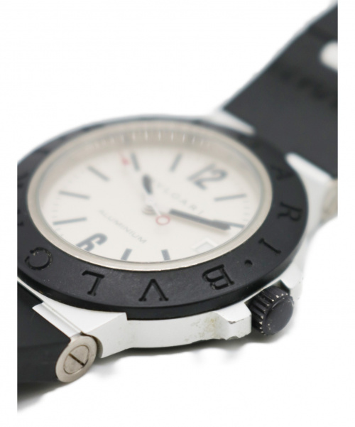 BVLGARI（ブルガリ）BVLGARI (ブルガリ) アルミニウム AL38TA /リストウォッチ ホワイト 自動巻き  ラバーの古着・服飾アイテム