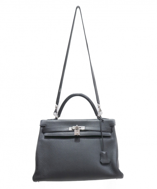 HERMES（エルメス）HERMES (エルメス) ケリーバッグ32 ブラック サイズ:32  内縫い シルバー金具の古着・服飾アイテム