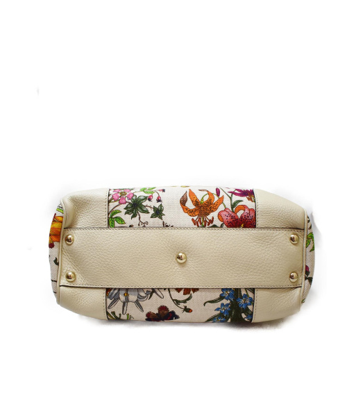 GUCCI（グッチ）GUCCI (グッチ) フローラスモールショッパー2WAYバッグ ホワイト 50 anniversary Limited/日本上陸50周年限定品の古着・服飾アイテム