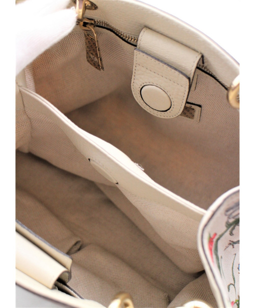 GUCCI（グッチ）GUCCI (グッチ) フローラスモールショッパー2WAYバッグ ホワイト 50 anniversary Limited/日本上陸50周年限定品の古着・服飾アイテム