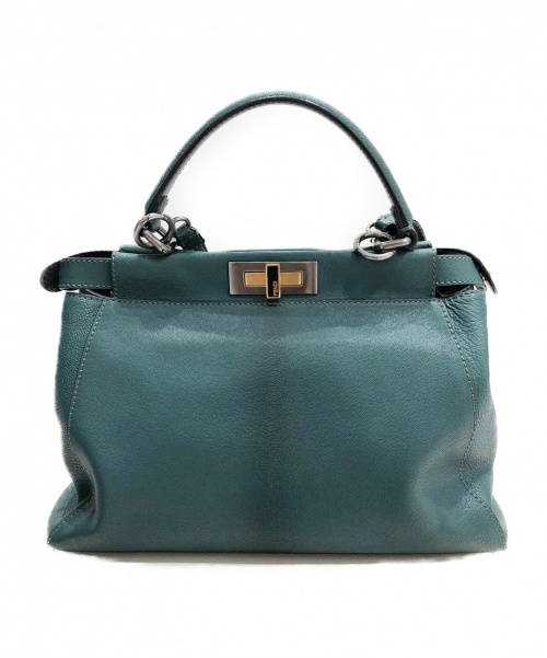 FENDI（フェンディ）FENDI (フェンディ) ピーカブー ターコイズグリーン サイズ:- ミディアム　2wayショルダーバッグの古着・服飾アイテム