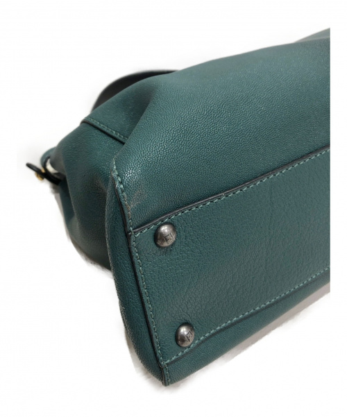 FENDI（フェンディ）FENDI (フェンディ) ピーカブー ターコイズグリーン サイズ:- ミディアム　2wayショルダーバッグの古着・服飾アイテム