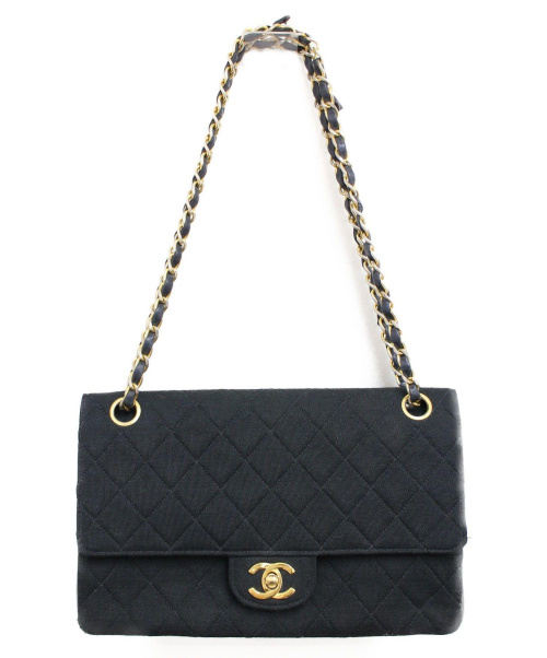 CHANEL（シャネル）CHANEL (シャネル) チェーンショルダーバッグ/マトラッセ コットン ブラック マトラッセ コットン 464725の古着・服飾アイテム