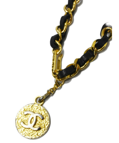 CHANEL（シャネル）CHANEL (シャネル) チェーンベルト ゴールド×ブラックの古着・服飾アイテム