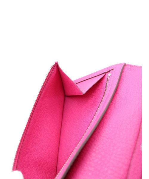 HERMES（エルメス）HERMES (エルメス) 2つ折り財布/ベアンスフレ ベージュ×ピンク バイカラーの古着・服飾アイテム