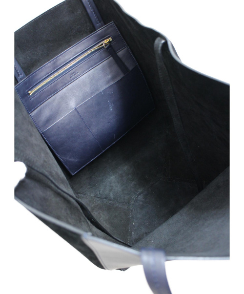 CELINE（セリーヌ）CELINE (セリーヌ) カバファントム/トートバッグ ネイビー×ブラック カバファントム レザー×スエードの古着・服飾アイテム