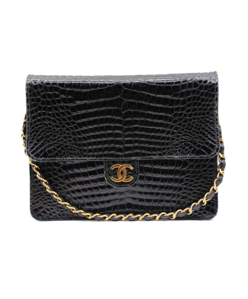 CHANEL（シャネル）CHANEL (シャネル) チェーンショルダーバッグ/クロコダイル ブラック クロコダイル ■の古着・服飾アイテム