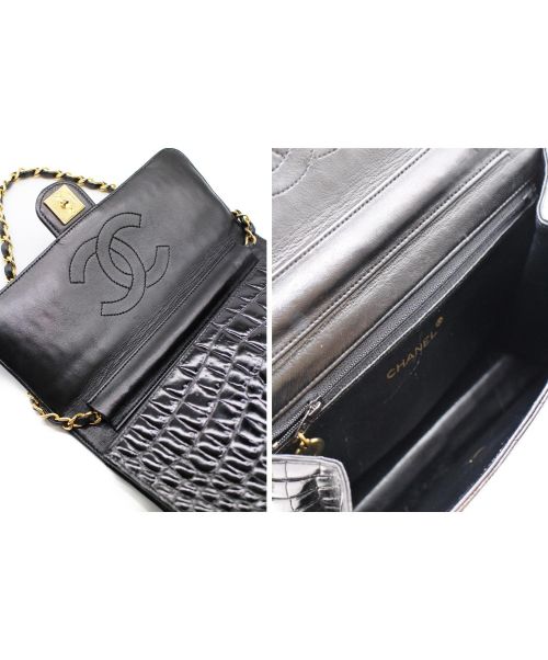 CHANEL（シャネル）CHANEL (シャネル) チェーンショルダーバッグ/クロコダイル ブラック クロコダイル ■の古着・服飾アイテム