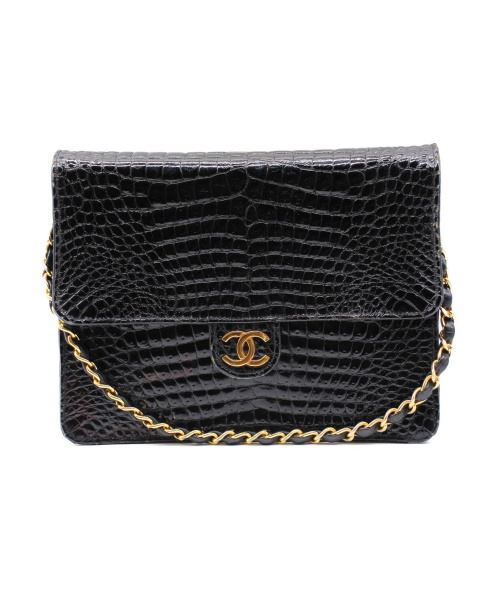 CHANEL（シャネル）CHANEL (シャネル) チェーンショルダーバッグ/クロコダイル ブラック クロコダイルの古着・服飾アイテム