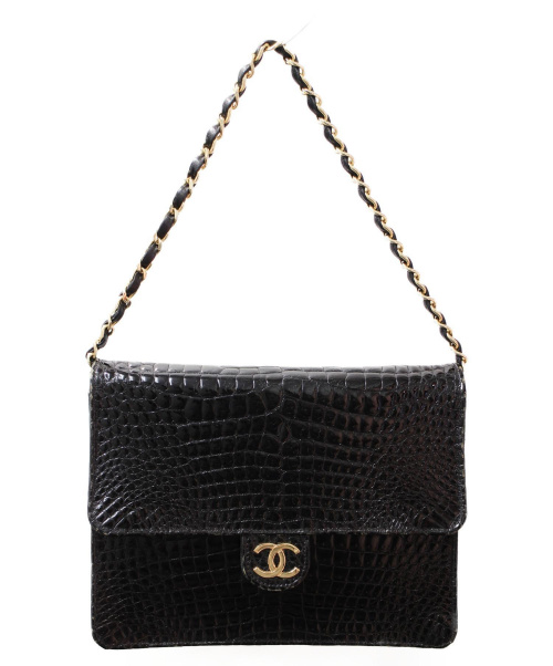 CHANEL（シャネル）CHANEL (シャネル) チェーンショルダーバッグ/クロコダイル ブラック クロコダイルの古着・服飾アイテム