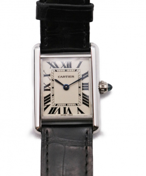 Cartier（カルティエ）Cartier (カルティエ) タンク・ルイ・カルティエSM ベルト変色・ガラスキズ有 サイズ:SM W1541056　クォーツの古着・服飾アイテム