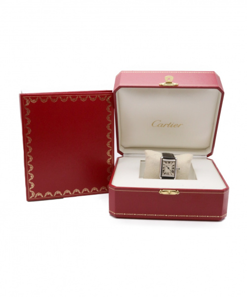 Cartier（カルティエ）Cartier (カルティエ) タンク・ルイ・カルティエSM ベルト変色・ガラスキズ有 サイズ:SM W1541056　クォーツの古着・服飾アイテム