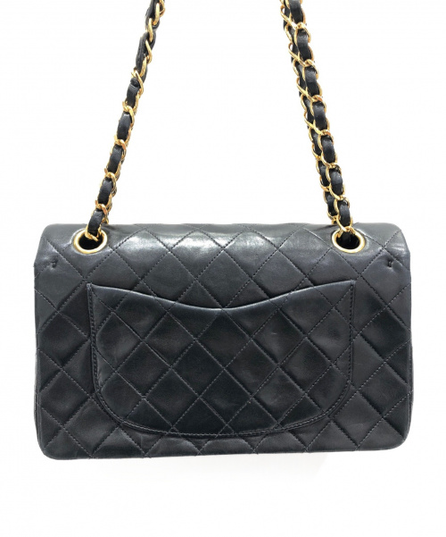 CHANEL（シャネル）CHANEL (シャネル) マトラッセダブルチェーンショルダーバッグ ブラック サイズ:23 ラムスキンの古着・服飾アイテム