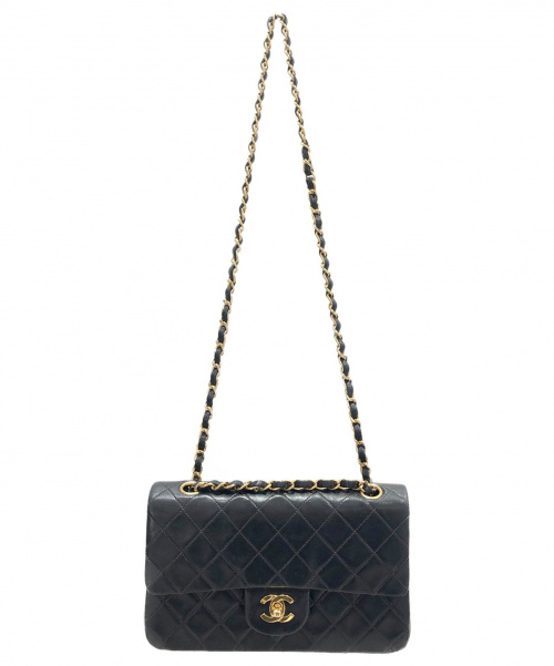 CHANEL（シャネル）CHANEL (シャネル) マトラッセダブルチェーンショルダーバッグ ブラック サイズ:23 ラムスキンの古着・服飾アイテム