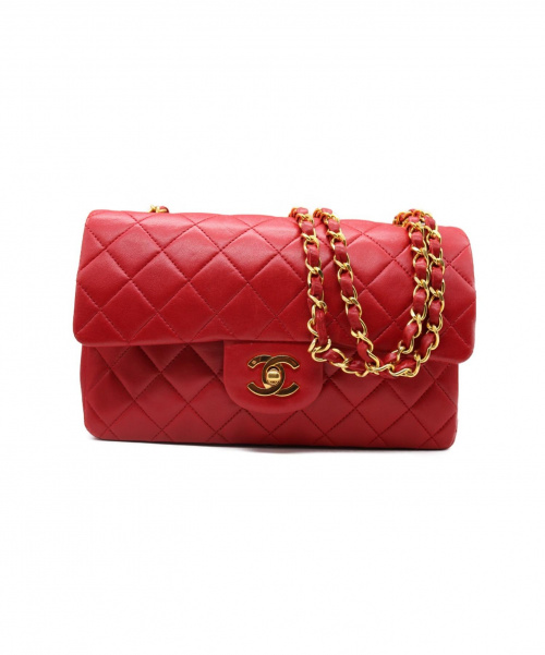 CHANEL（シャネル）CHANEL (シャネル) ショルダーバッグ/ダブルフラップマトラッセ レッド マトラッセ ラムスキンの古着・服飾アイテム