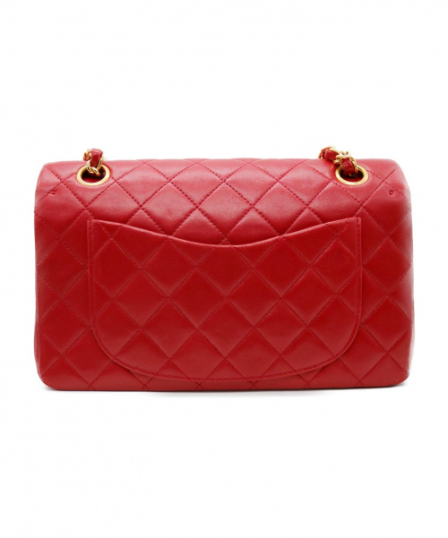 CHANEL（シャネル）CHANEL (シャネル) ショルダーバッグ/ダブルフラップマトラッセ レッド マトラッセ ラムスキンの古着・服飾アイテム