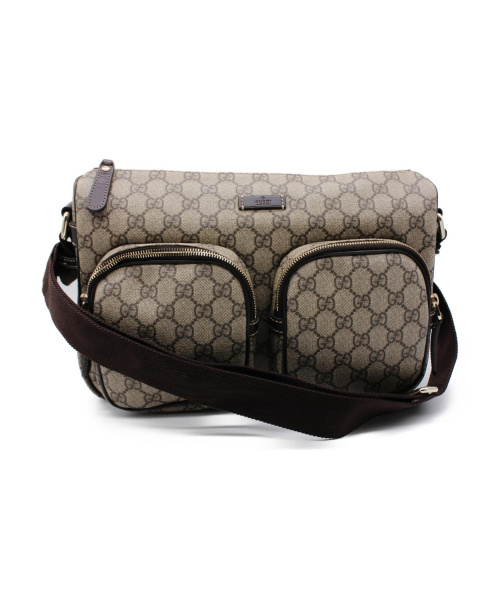 GUCCI（グッチ）GUCCI (グッチ) GGキャンバスショルダーバッグ ベージュ GG 246881 520981の古着・服飾アイテム