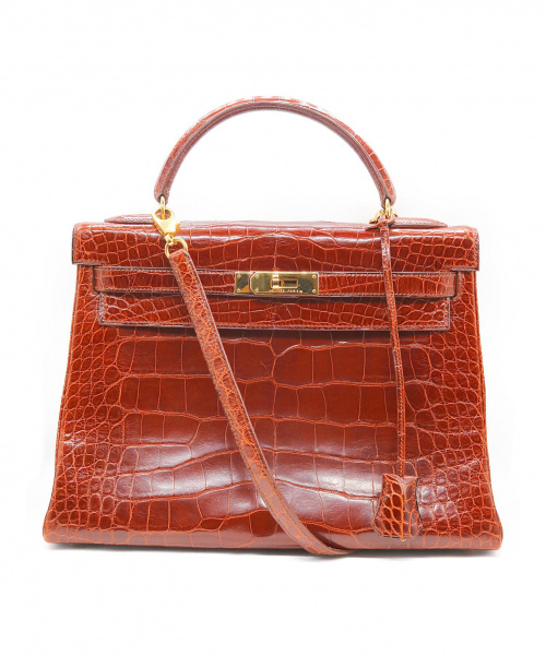 HERMES（エルメス）HERMES (エルメス) ケリーバッグ32 ブラウン サイズ:32 アリゲーターの古着・服飾アイテム