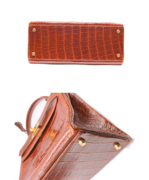 HERMES（エルメス）HERMES (エルメス) ケリーバッグ32 ブラウン サイズ:32 アリゲーターの古着・服飾アイテム
