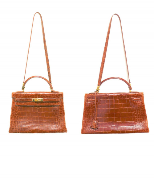 HERMES（エルメス）HERMES (エルメス) ケリーバッグ32 ブラウン サイズ:32 アリゲーターの古着・服飾アイテム