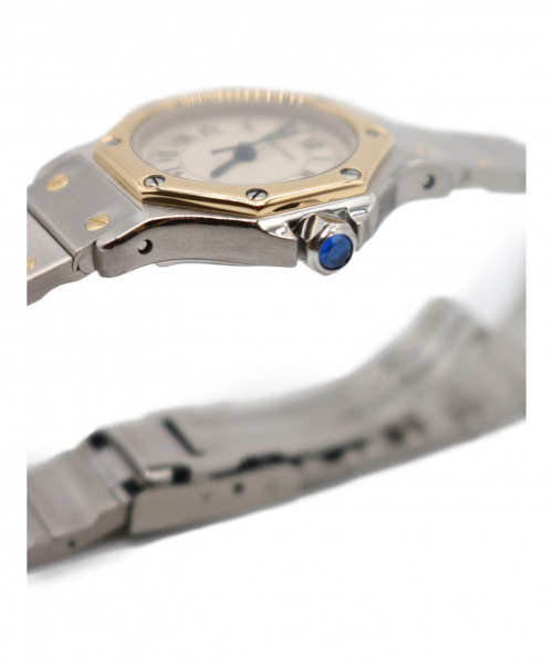 Cartier（カルティエ）Cartier (カルティエ) サントスオクタゴン/クォーツ腕時計 ステンレススチール×イエローゴールドの古着・服飾アイテム