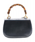 GUCCI (グッチ) 2WAYバッグ ネイビー バンブー レザー ■：57800円