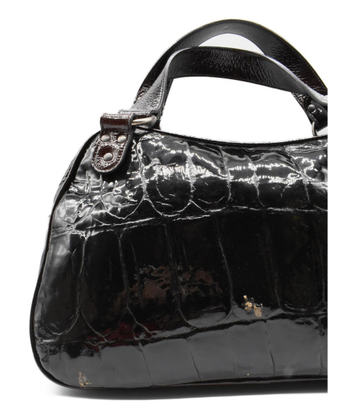 Christian Dior（クリスチャン ディオール）Christian Dior (クリスチャン ディオール) ガウチョ エナメルハンドバッグ ボルドー エナメルの古着・服飾アイテム