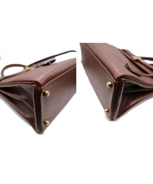 HERMES（エルメス）HERMES (エルメス) ケリーバッグ32 ブラウン ケリー32 内縫い クシュベル  ゴールド金具の古着・服飾アイテム