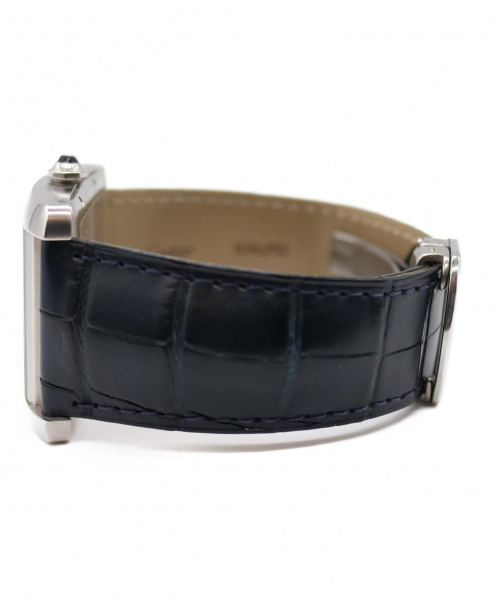 Cartier（カルティエ）Cartier (カルティエ) リストウォッチ ブルー タンクMC WSTA0010 自動巻き 動作確認済み クロコダイルの古着・服飾アイテム