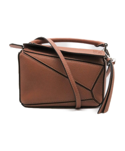 LOEWE（ロエベ）LOEWE (ロエベ) ショルダーバッグ/パズルバッグミニ  ブラウン レザーの古着・服飾アイテム