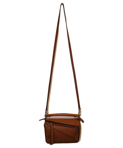 LOEWE（ロエベ）LOEWE (ロエベ) ショルダーバッグ/パズルバッグミニ  ブラウン レザーの古着・服飾アイテム