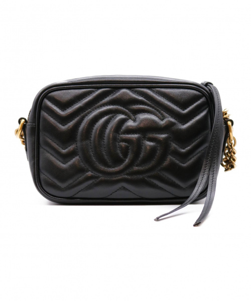 GUCCI（グッチ）GUCCI (グッチ) GGマーモント/ショルダーポーチ ブラックの古着・服飾アイテム