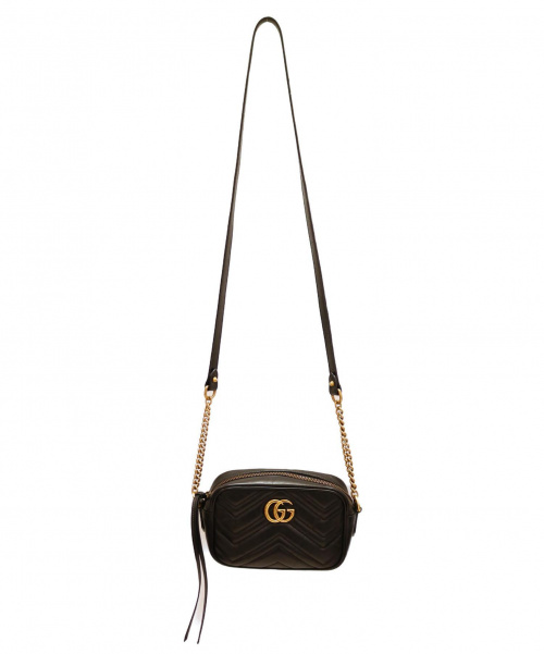 GUCCI（グッチ）GUCCI (グッチ) GGマーモント/ショルダーポーチ ブラックの古着・服飾アイテム