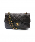 CHANELシャネル）の古着「ショルダーバッグ/マトラッセ Wフラップ」｜ブラック