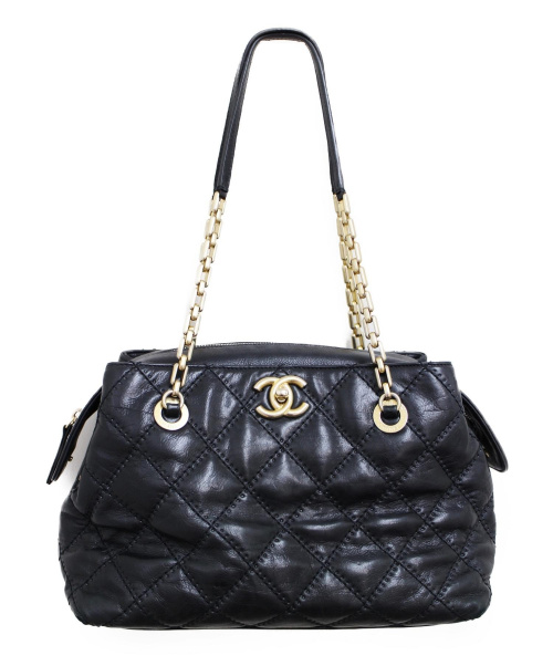 CHANEL（シャネル）CHANEL (シャネル) ワイルドステッチ/ショルダーバッグ ブラック ワイルドステッチ レザー 15076623の古着・服飾アイテム