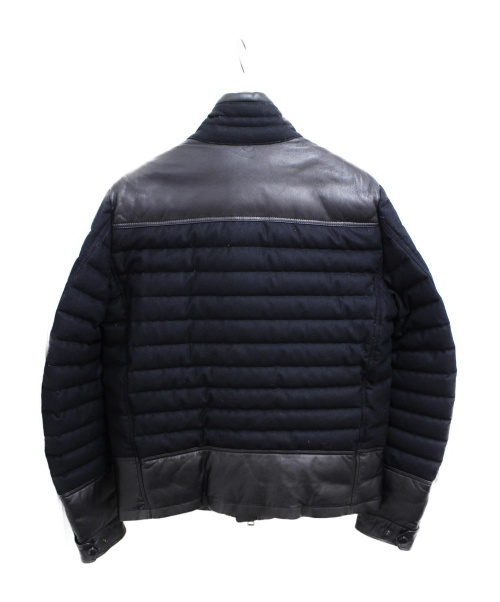 MONCLER（モンクレール）MONCLER (モンクレール) BURTON/ダウンジャケット ブラック サイズ:3 冬物 ウール×レザーの古着・服飾アイテム