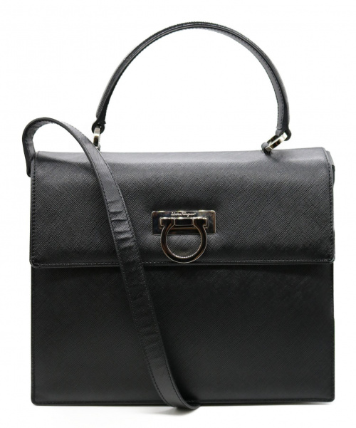 Salvatore Ferragamo（サルヴァトーレ フェラガモ）Salvatore Ferragamo (サルヴァトーレ フェラガモ) 2WAYショルダーバッグ/ガンチーニ ブラックの古着・服飾アイテム