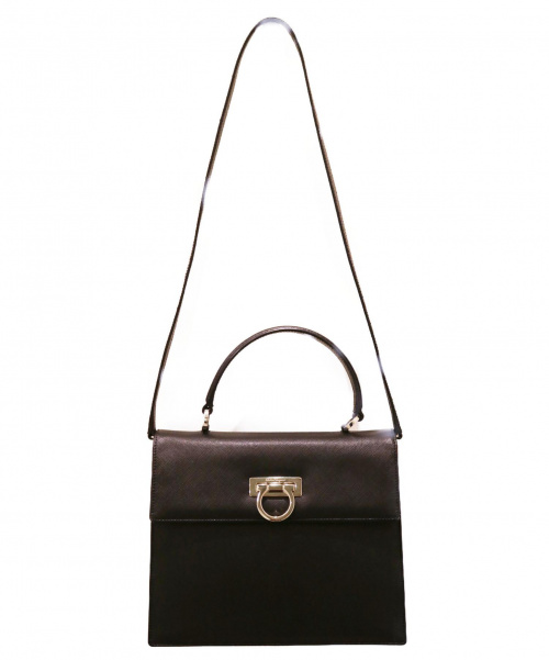 Salvatore Ferragamo（サルヴァトーレ フェラガモ）Salvatore Ferragamo (サルヴァトーレ フェラガモ) 2WAYショルダーバッグ/ガンチーニ ブラックの古着・服飾アイテム