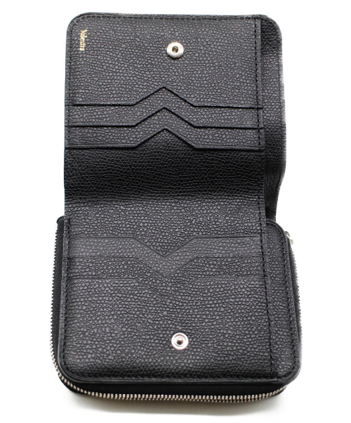 Valextra（ヴァレクストラ）Valextra (ヴァレクストラ) 2つ折り財布 ブラック レザーの古着・服飾アイテム