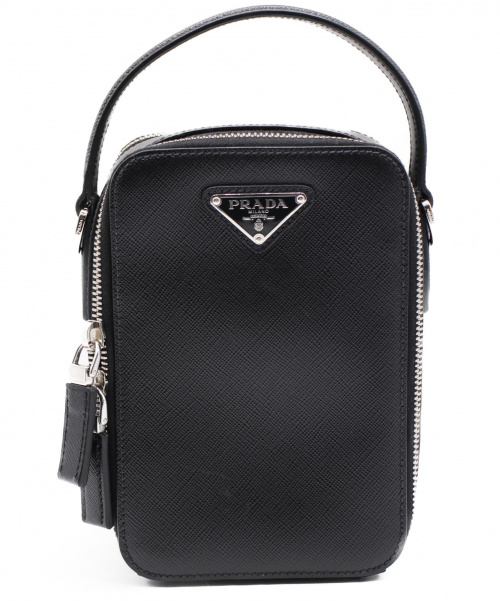 PRADA（プラダ）PRADA (プラダ) レザークロスボディバッグ/サフィアーノ ブラック 2VH067 192240 サフィアーノの古着・服飾アイテム
