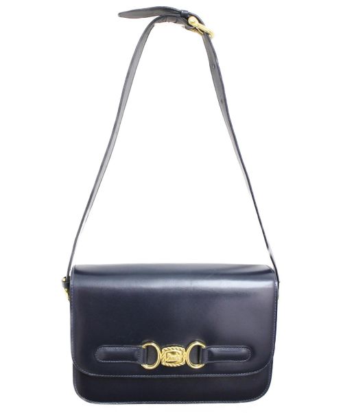 CELINE（セリーヌ）CELINE (セリーヌ) 馬車金具ショルダーバッグ ネイビーの古着・服飾アイテム