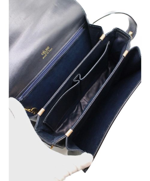 CELINE（セリーヌ）CELINE (セリーヌ) 馬車金具ショルダーバッグ ネイビーの古着・服飾アイテム