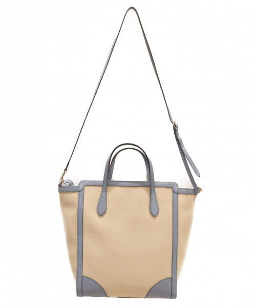 GUCCI（グッチ）GUCCI (グッチ) グッチスウィング/2WAYキャンバストートバッグ アイボリー×スカイブルー 368824 204991の古着・服飾アイテム