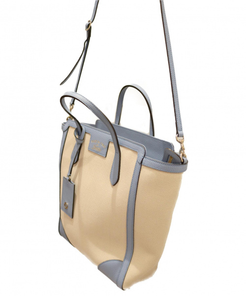 GUCCI（グッチ）GUCCI (グッチ) グッチスウィング/2WAYキャンバストートバッグ アイボリー×スカイブルー 368824 204991の古着・服飾アイテム