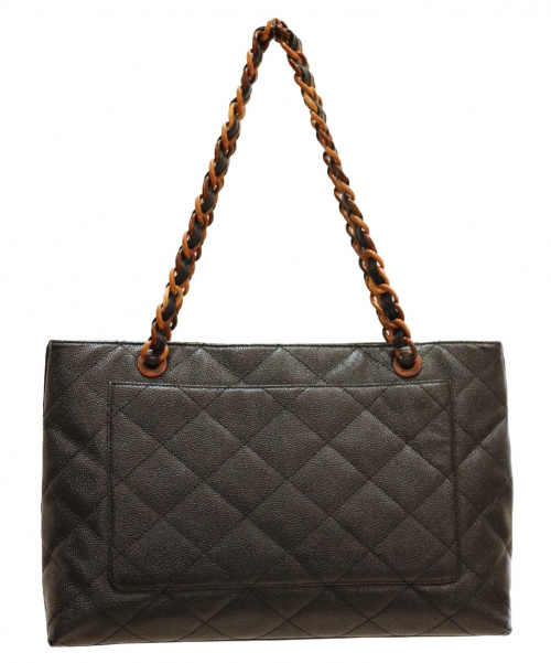 CHANEL（シャネル）CHANEL (シャネル) ウッドチェーントートバッグ ブラックの古着・服飾アイテム